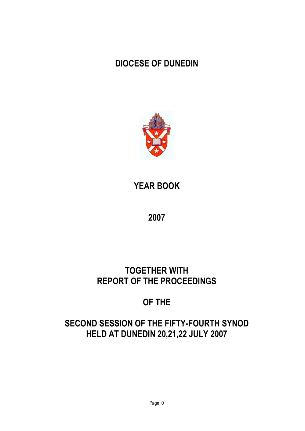 Diocese of Dunedin Yearbook 2007