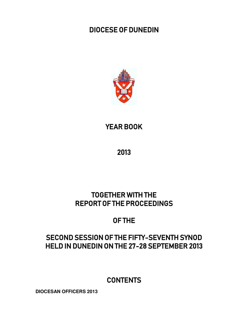 Diocese of Dunedin Yearbook 2013