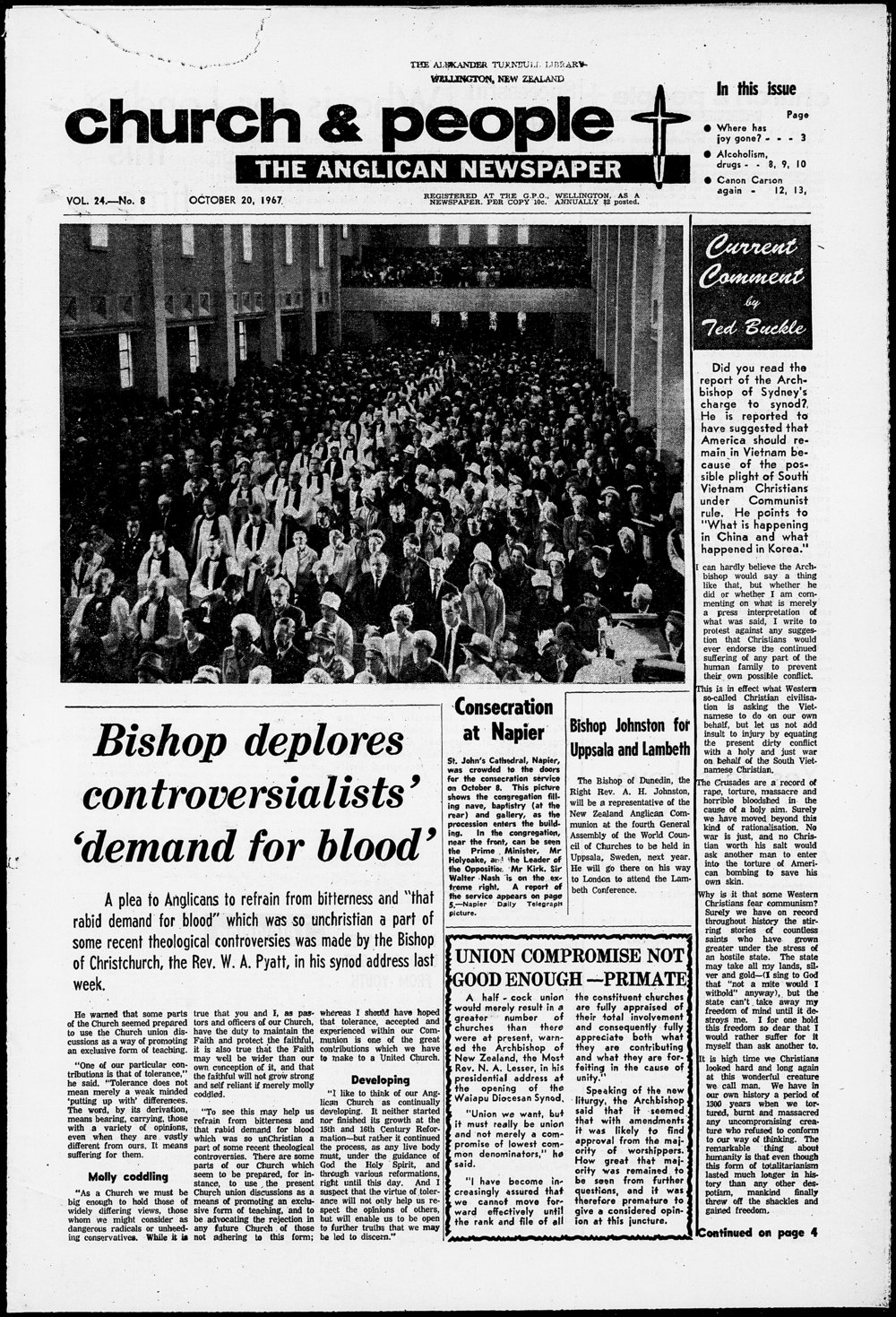 Church &amp; People: 20th October 1967
