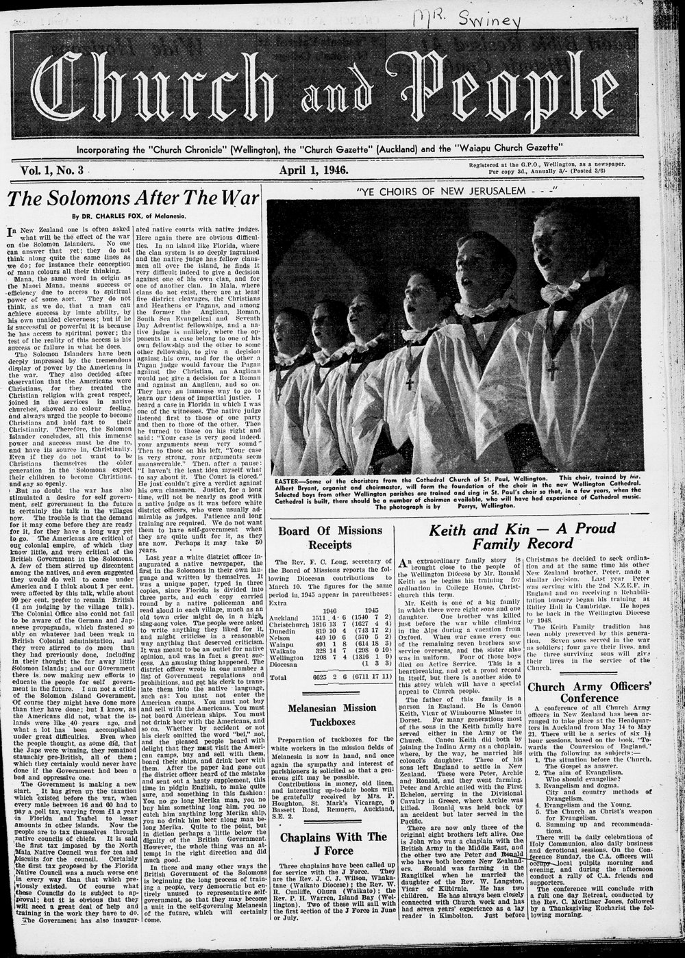 Church &amp; People: April 1946