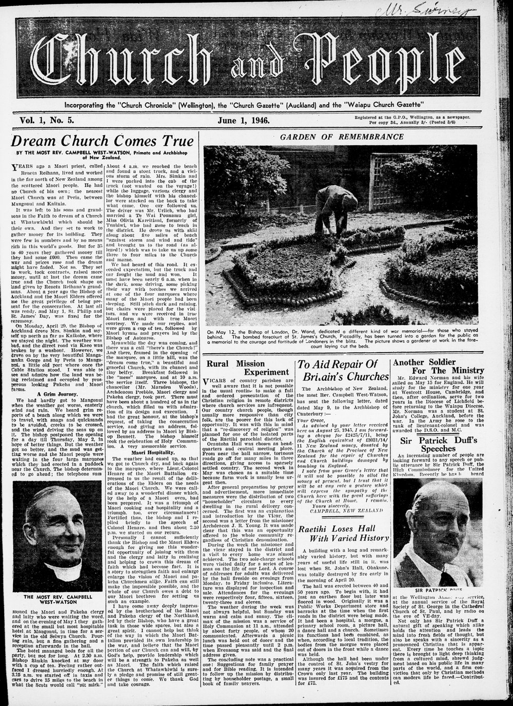 Church &amp; People: June 1946