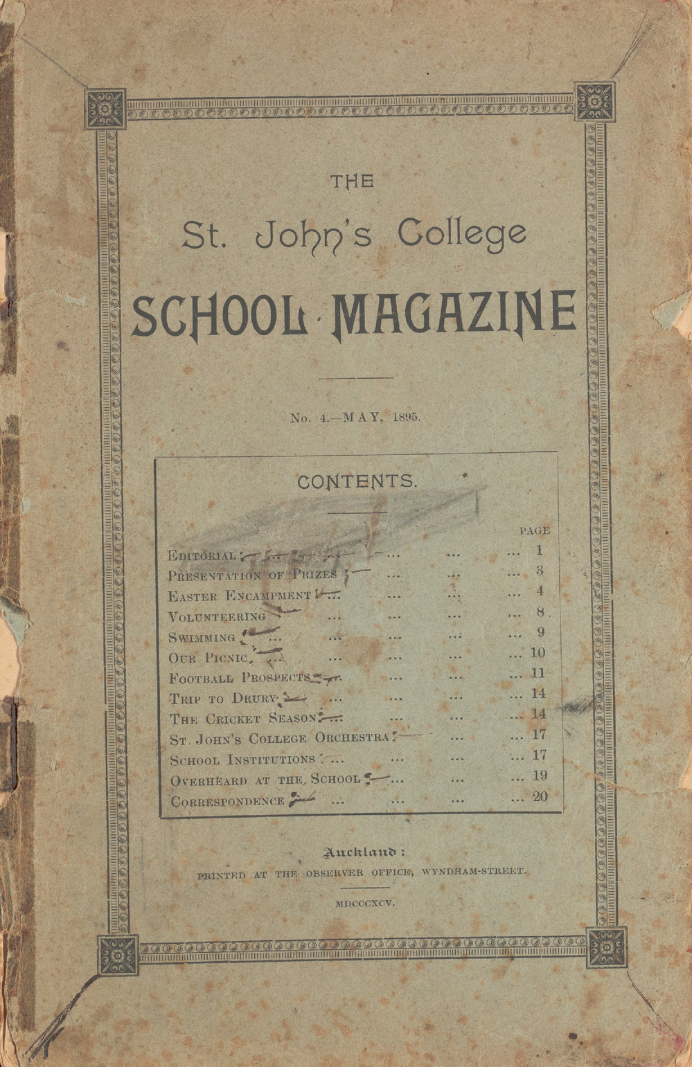 St John's Collegiate School Magazine May 1895