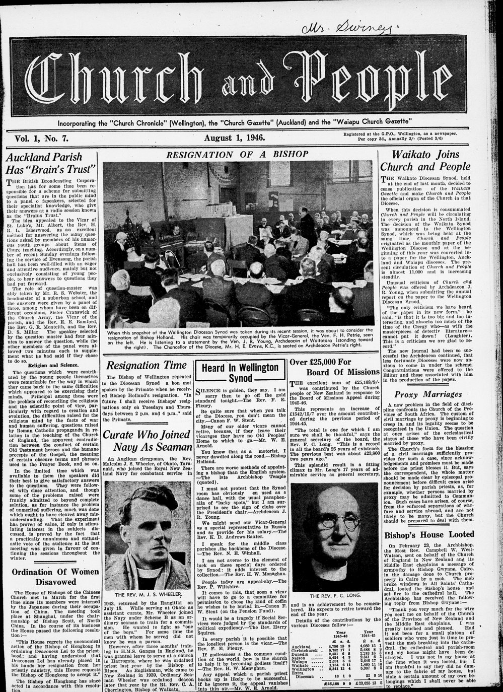 Church &amp; People: August 1946