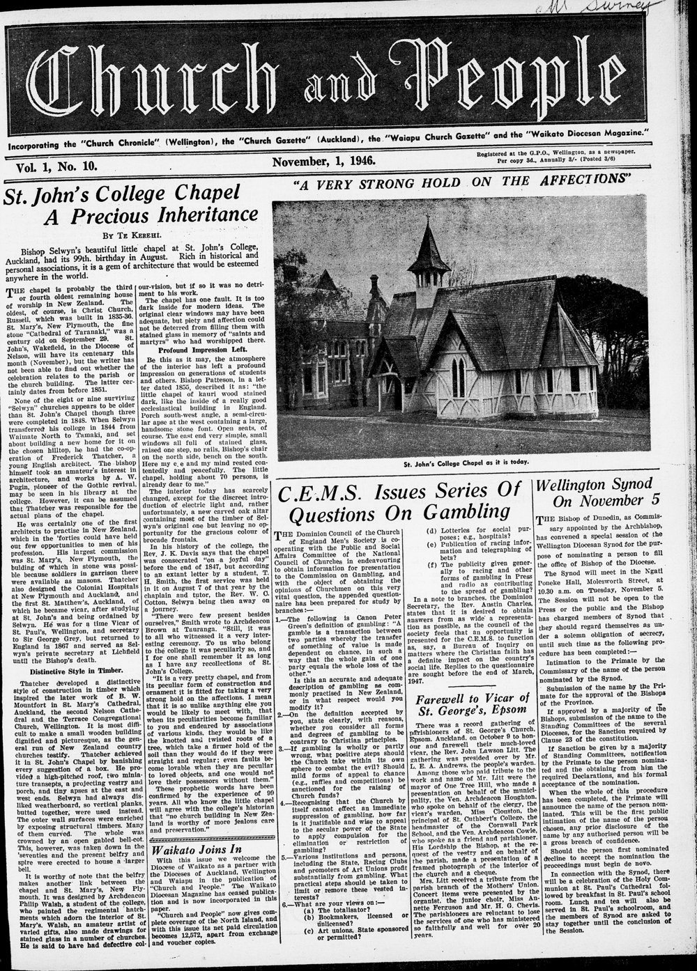 Church &amp; People: November 1946