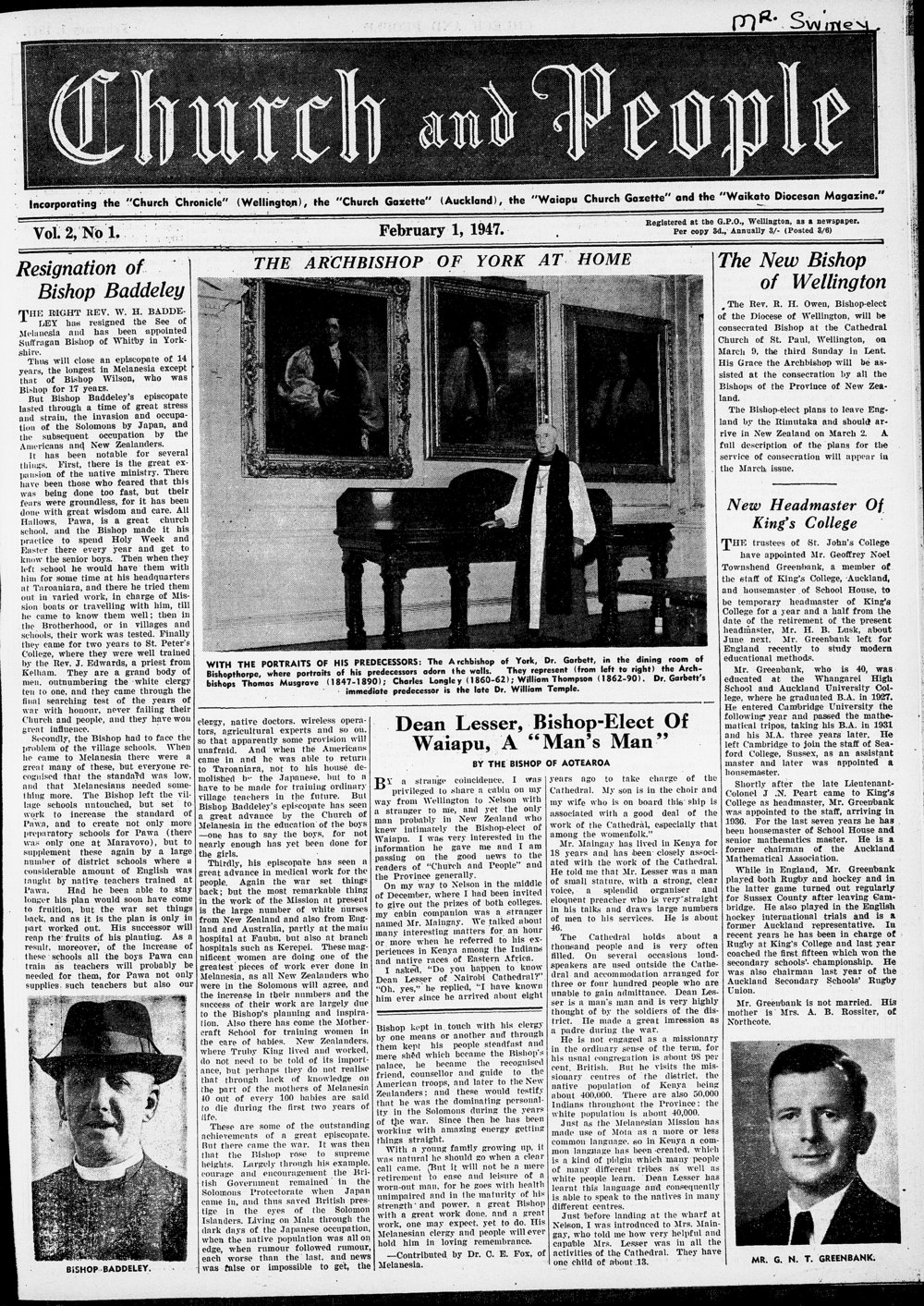 Church &amp; People: February 1947