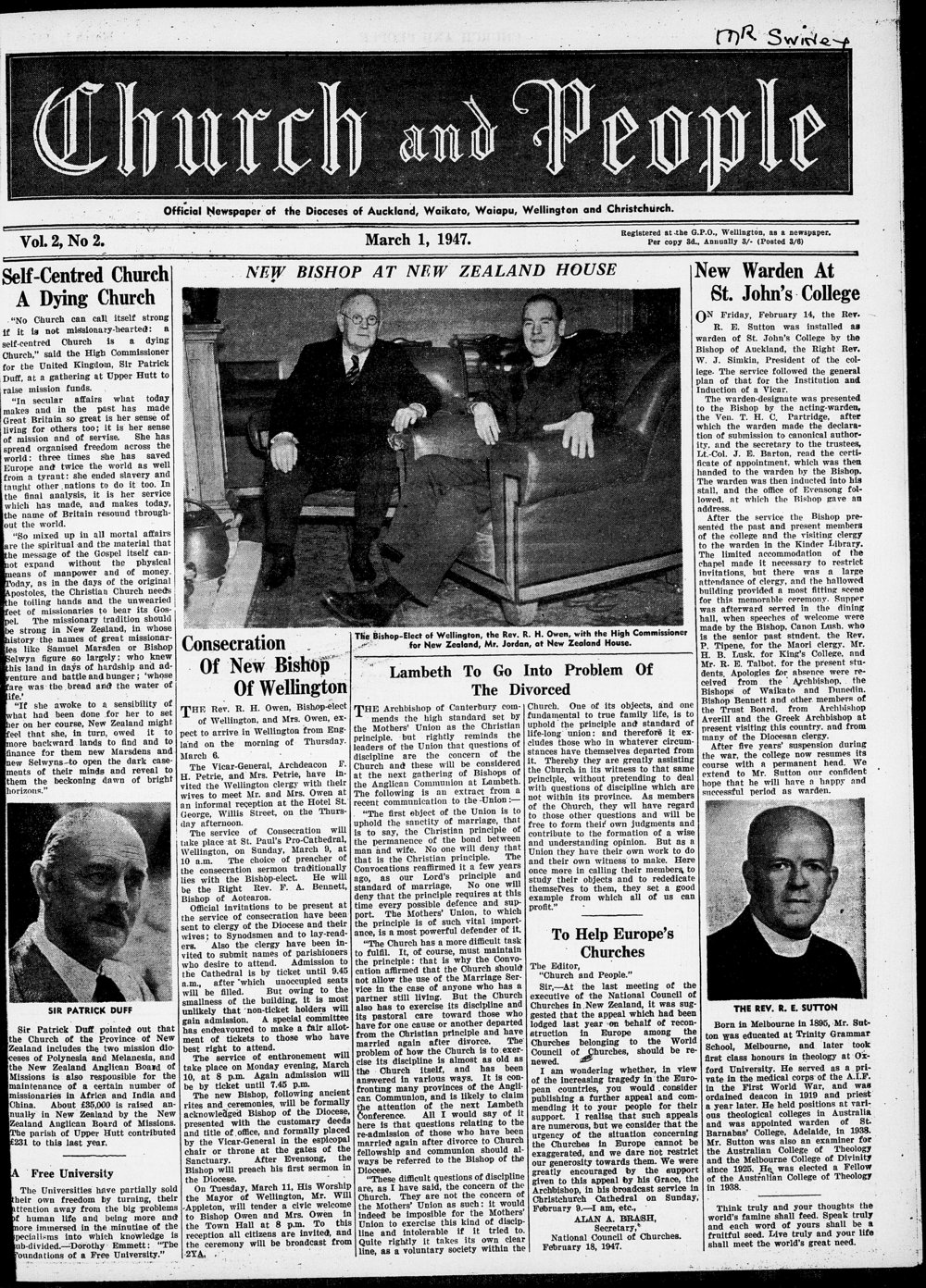 Church &amp; People: March 1947