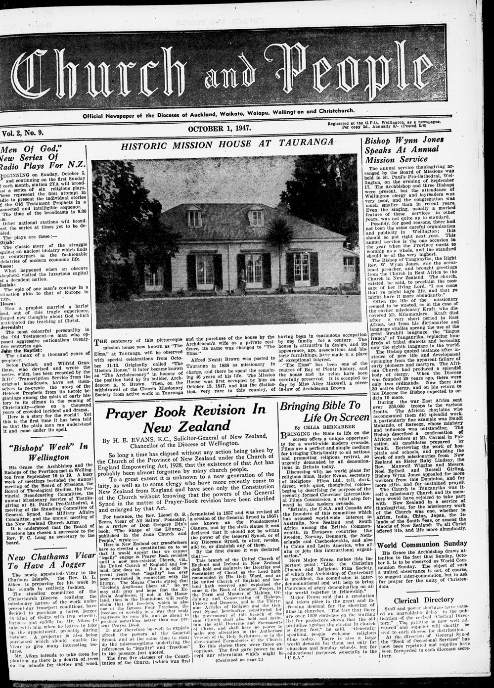 Church &amp; People: October 1947