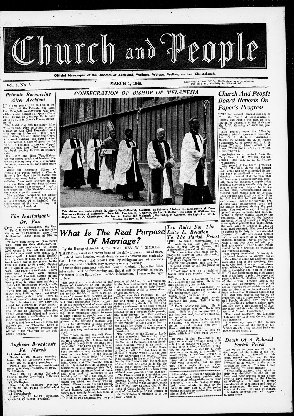 Church &amp; People: March 1948