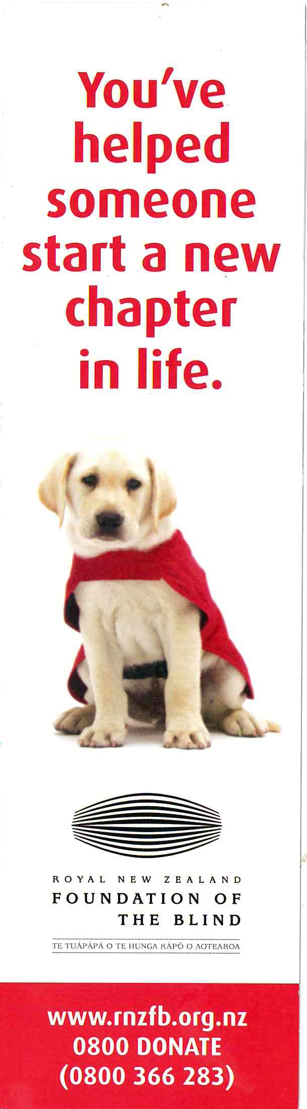 Royal New Zealand Foundation of the Blind Bookmark