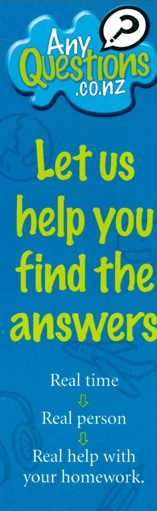 Any Questions Bookmark