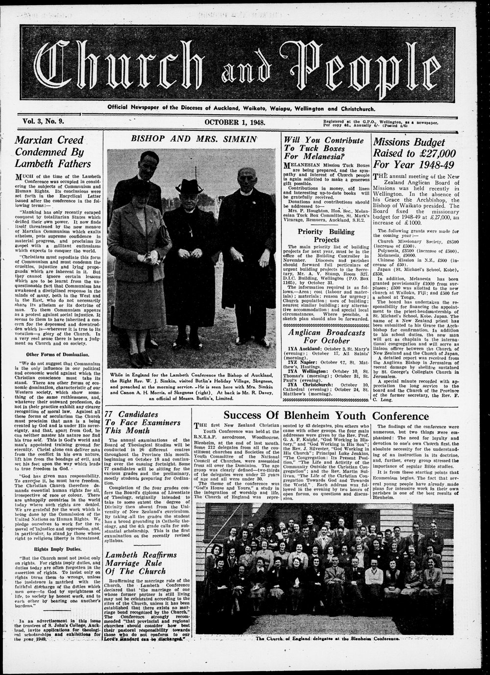 Church &amp; People: October 1948