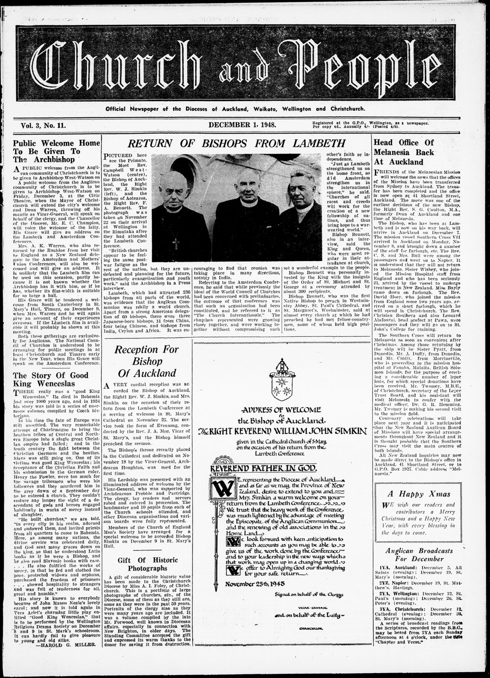 Church &amp; People: December 1948