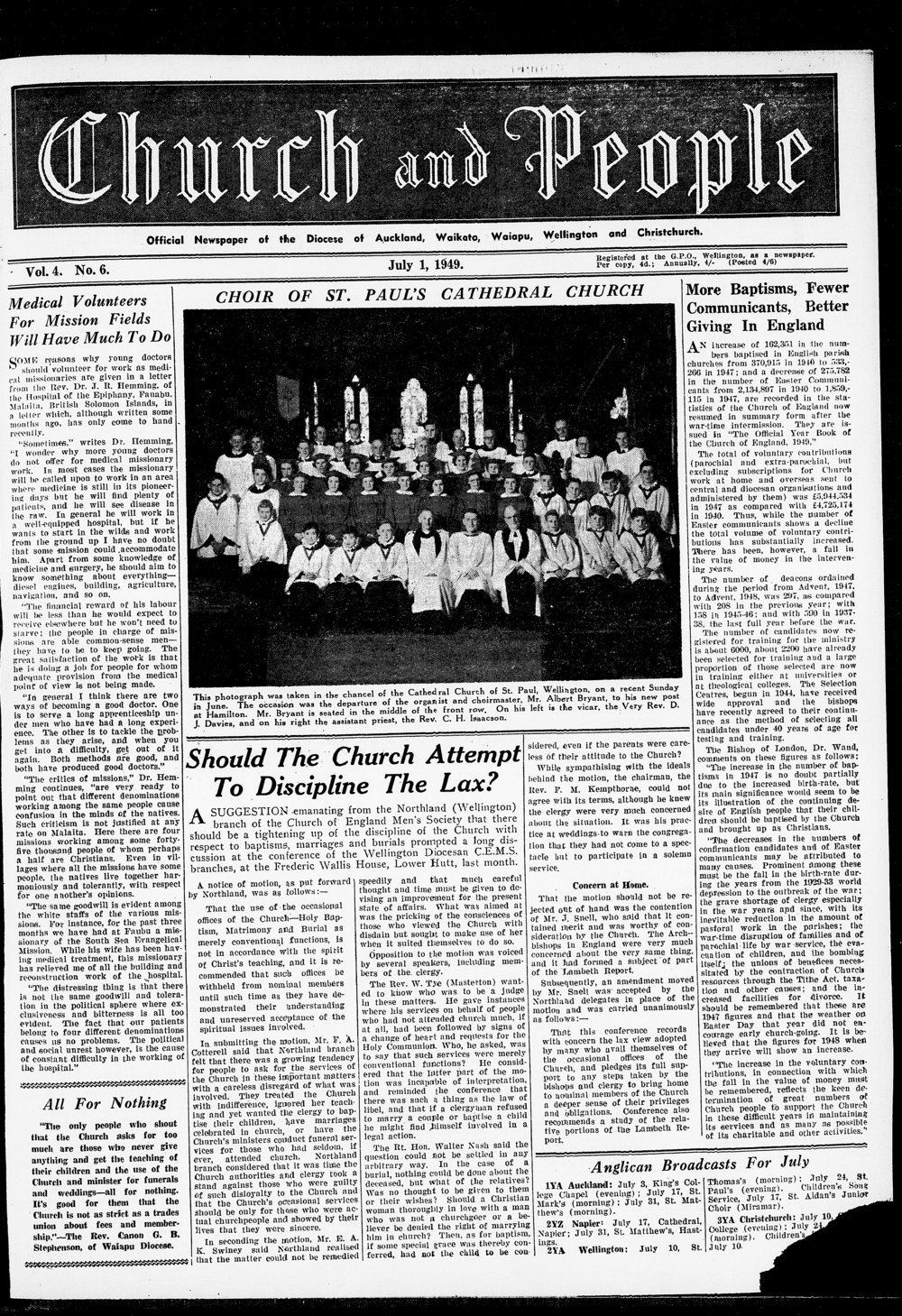 Church &amp; People: July 1949