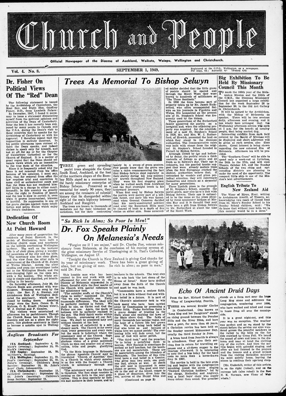 Church &amp; People: September 1949