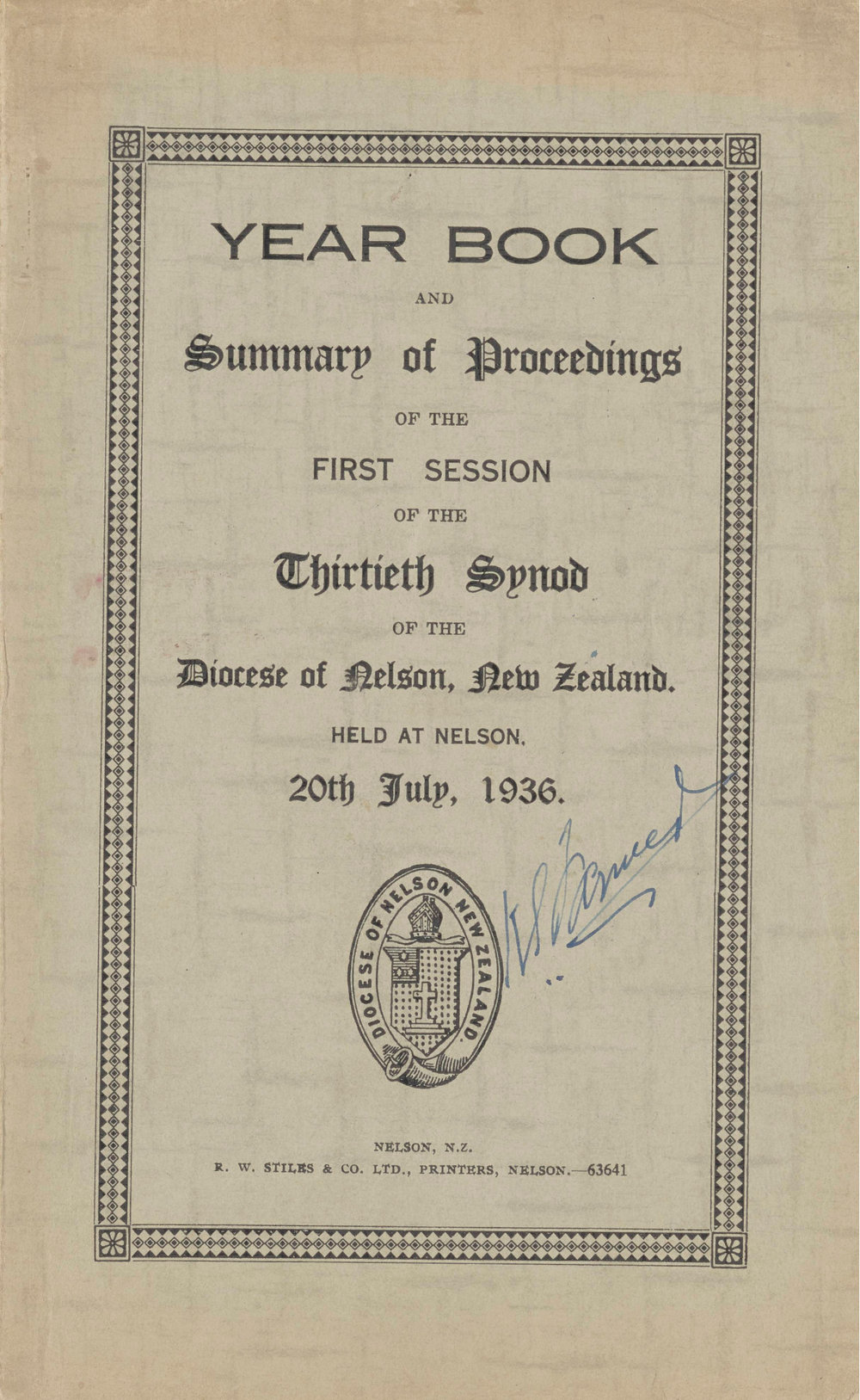 Diocese_Nelson_Synod_1936