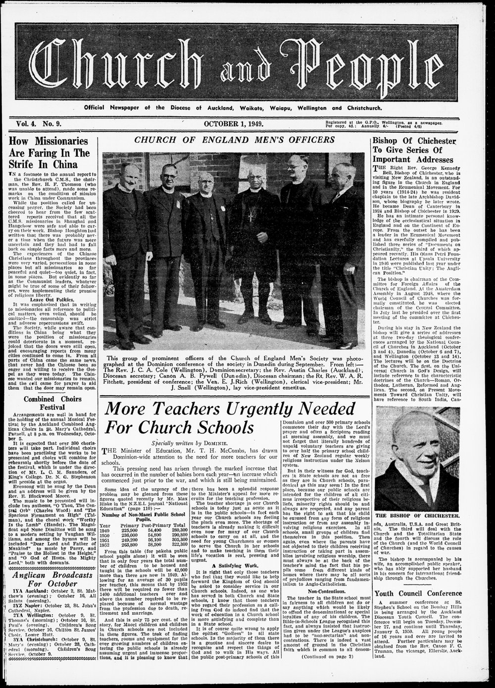 Church &amp; People: October 1949