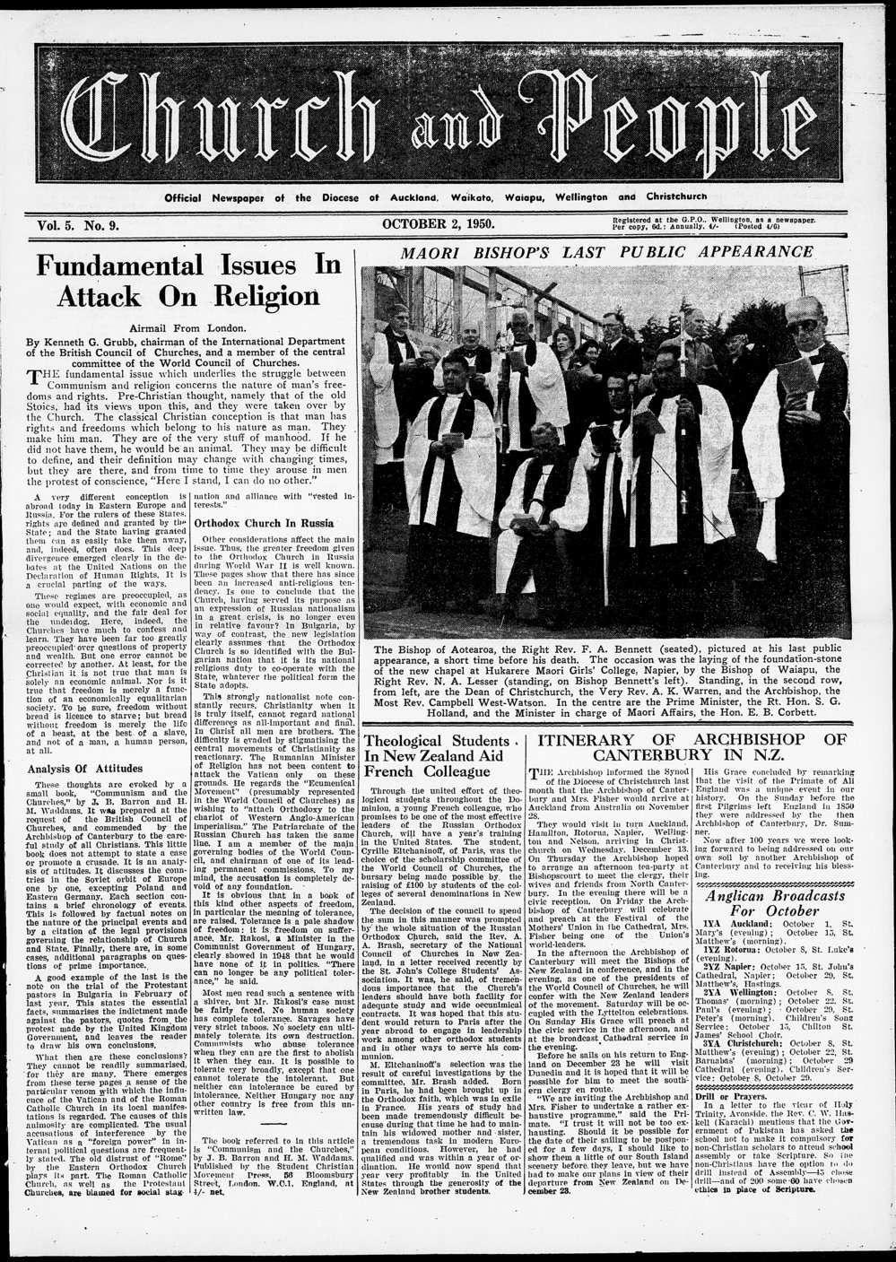 Church &amp; People: October 1950