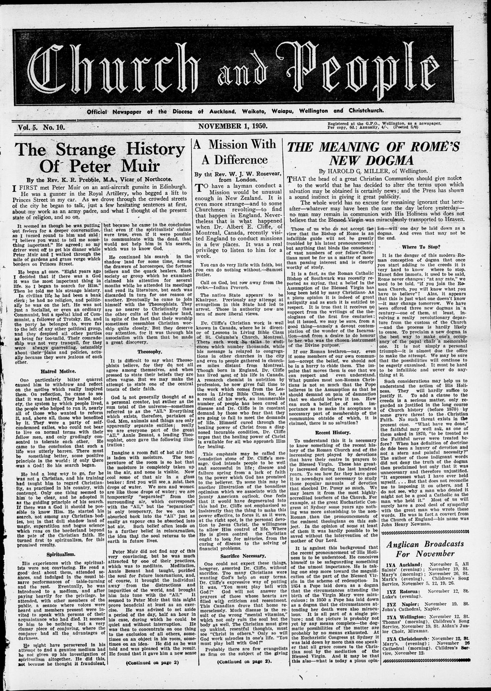 Church &amp; People: November 1950