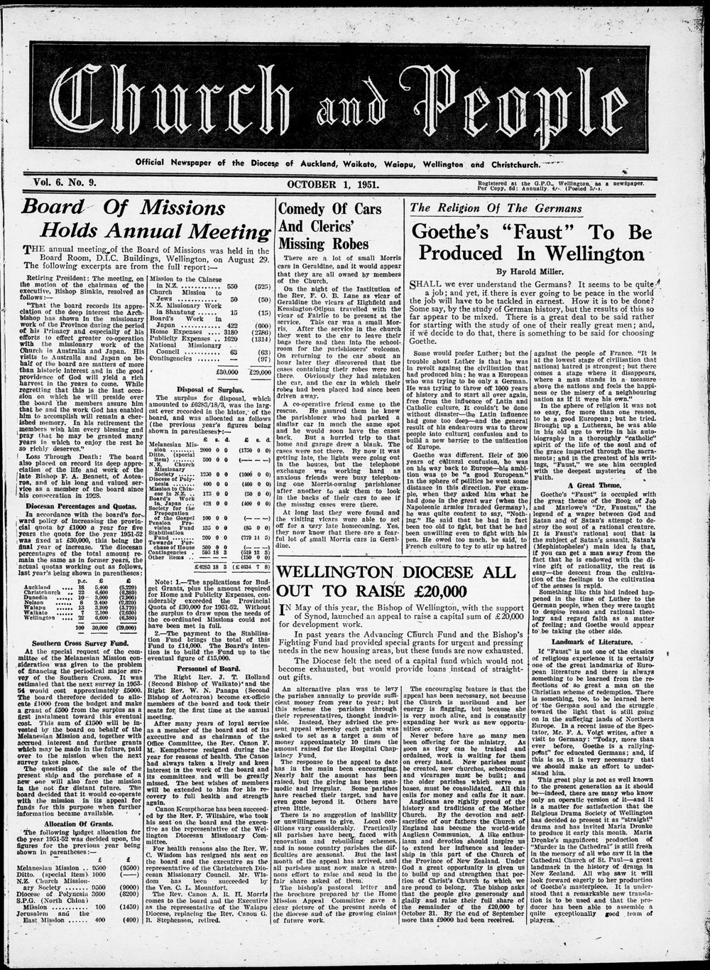 Church &amp; People: October 1951