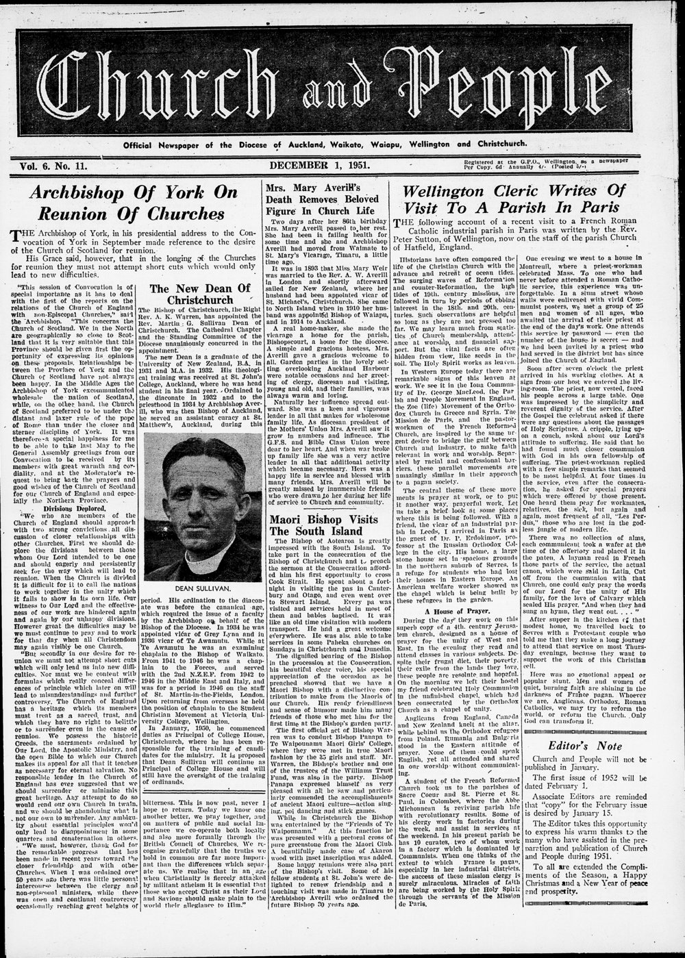 Church &amp; People: December 1951