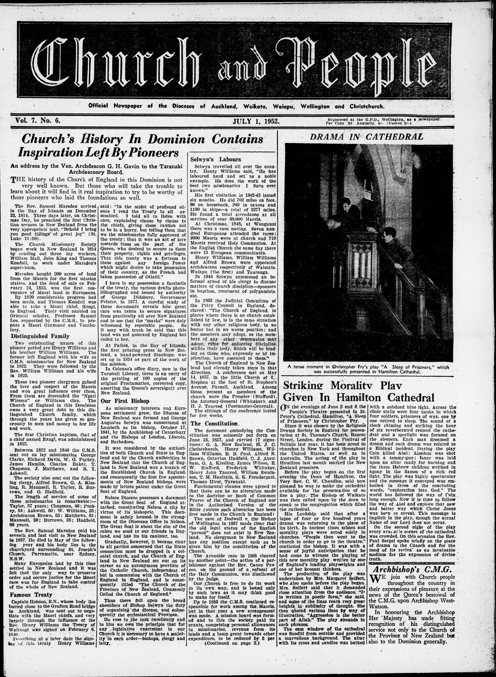Church &amp; People: July 1952