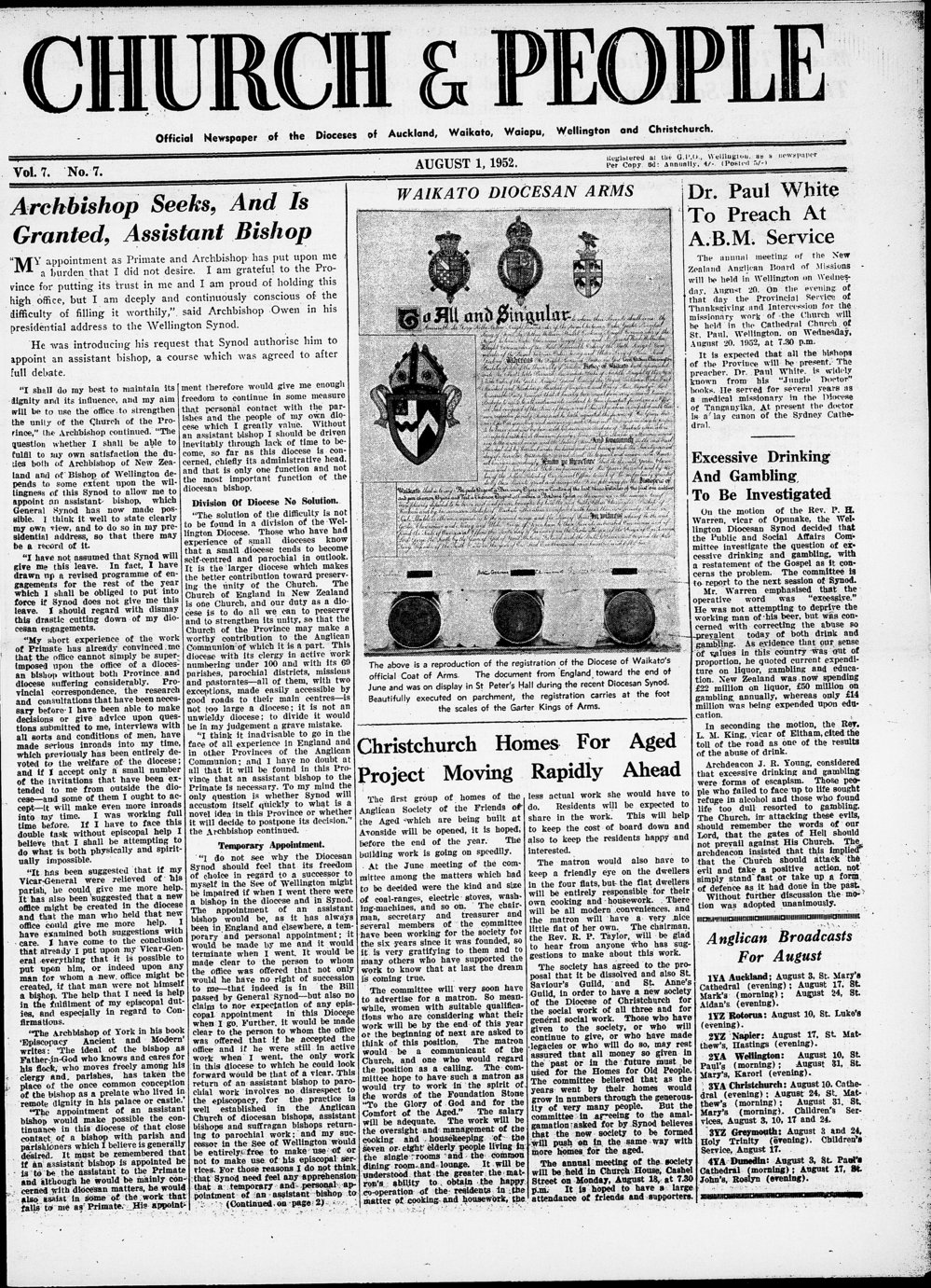 Church &amp; People: August 1952