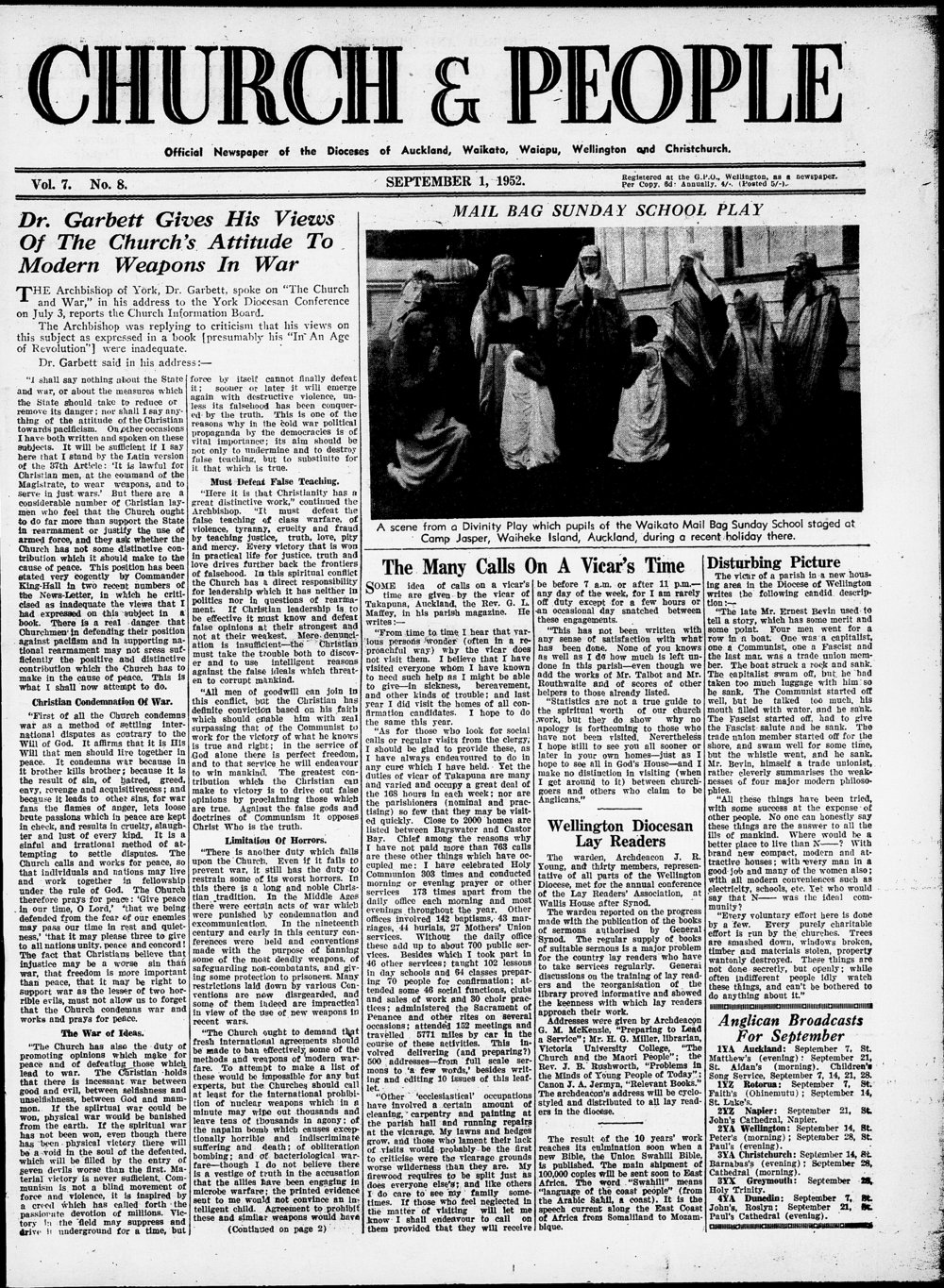 Church &amp; People: September 1952