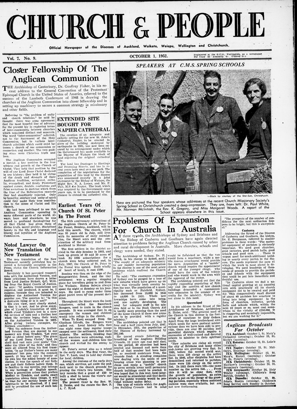 Church &amp; People: October 1952