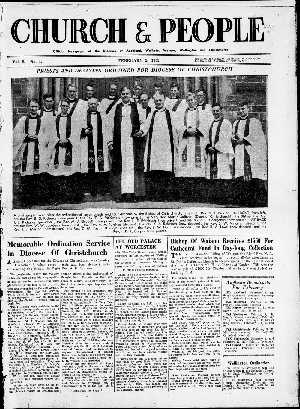 Church &amp; People: February 1953