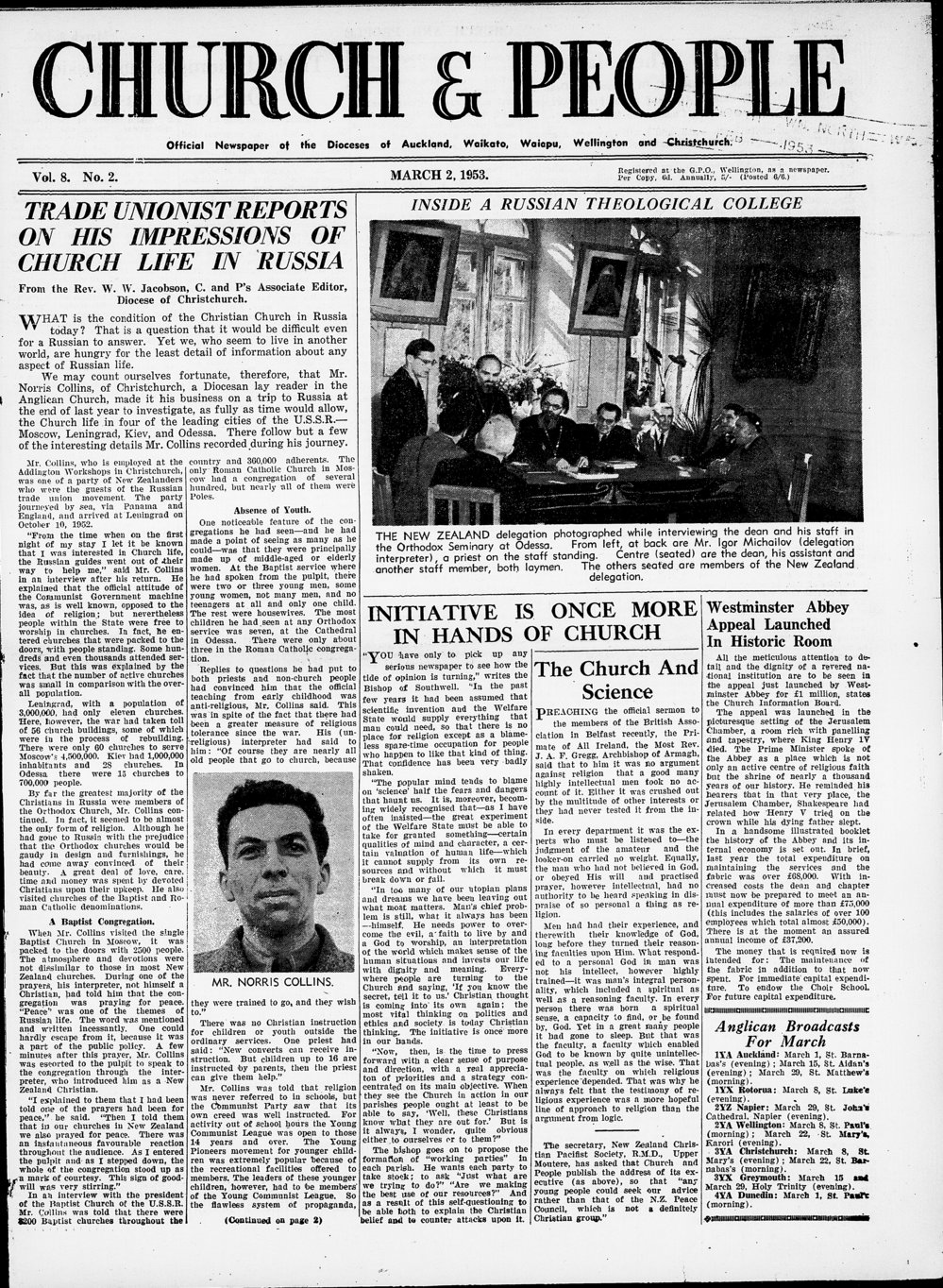 Church &amp; People: March 1953