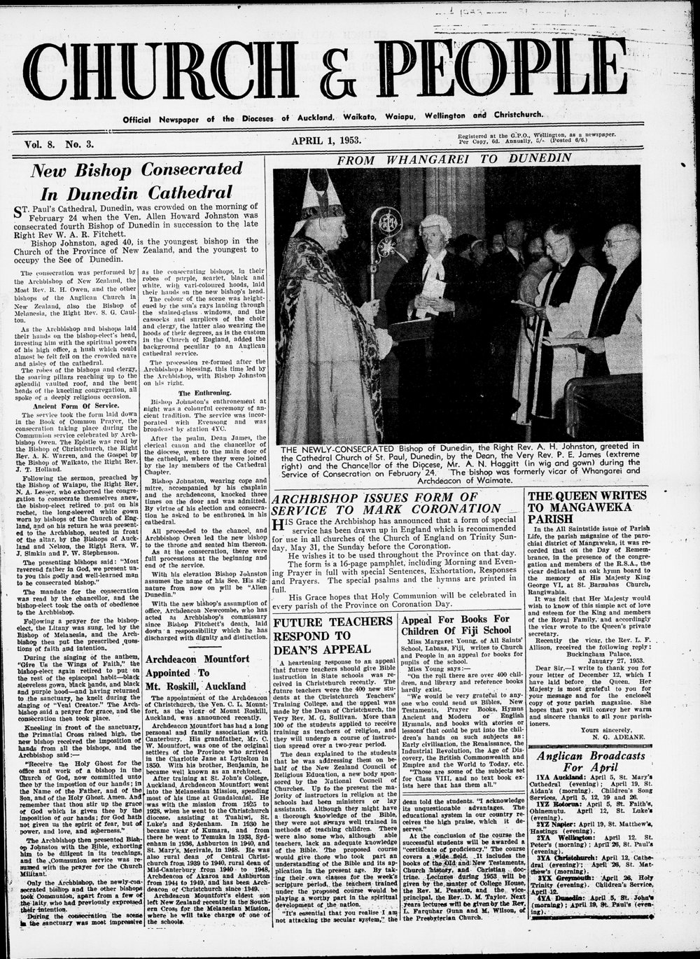 Church &amp; People: April 1953