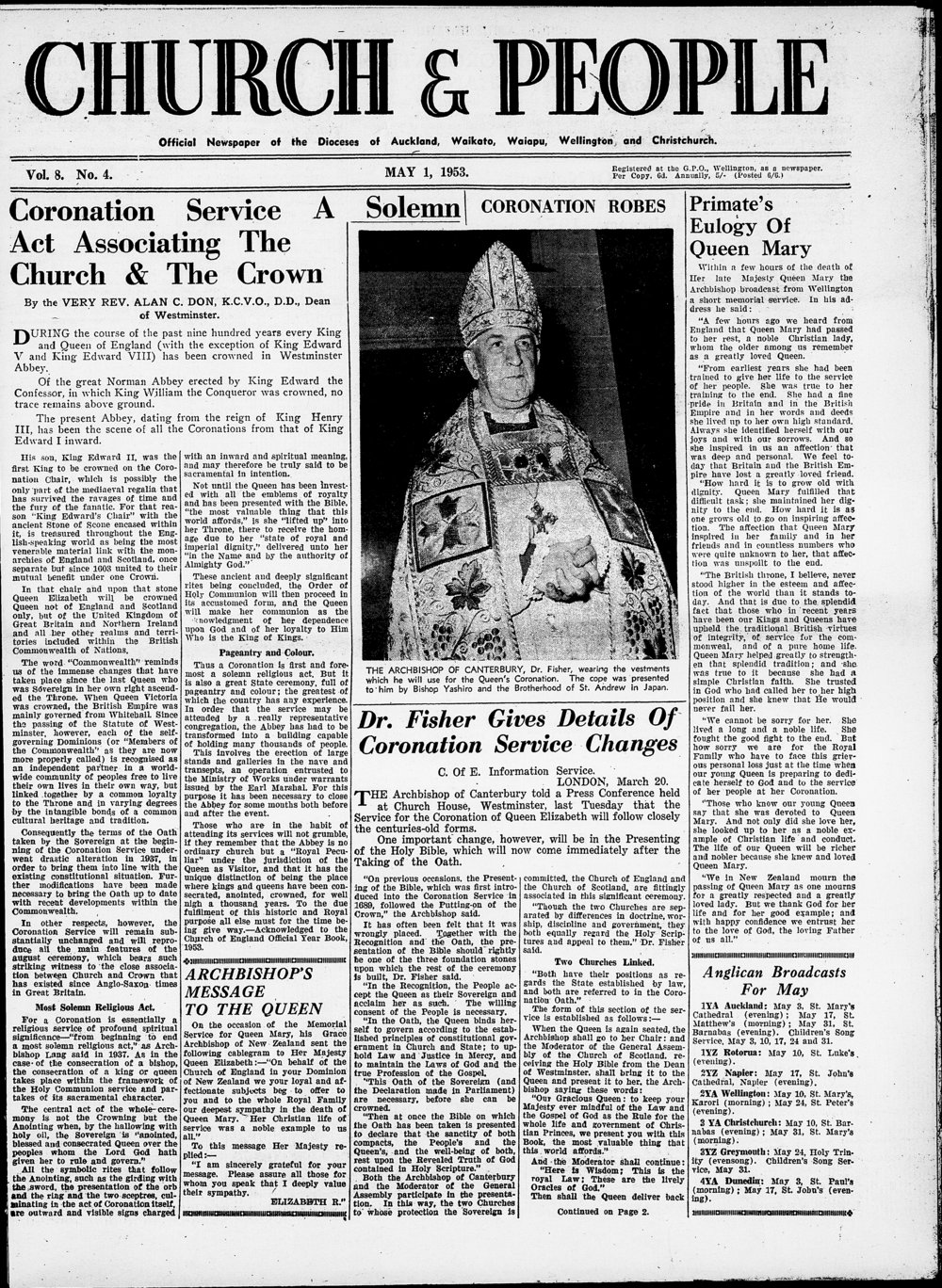 Church &amp; People: May 1953