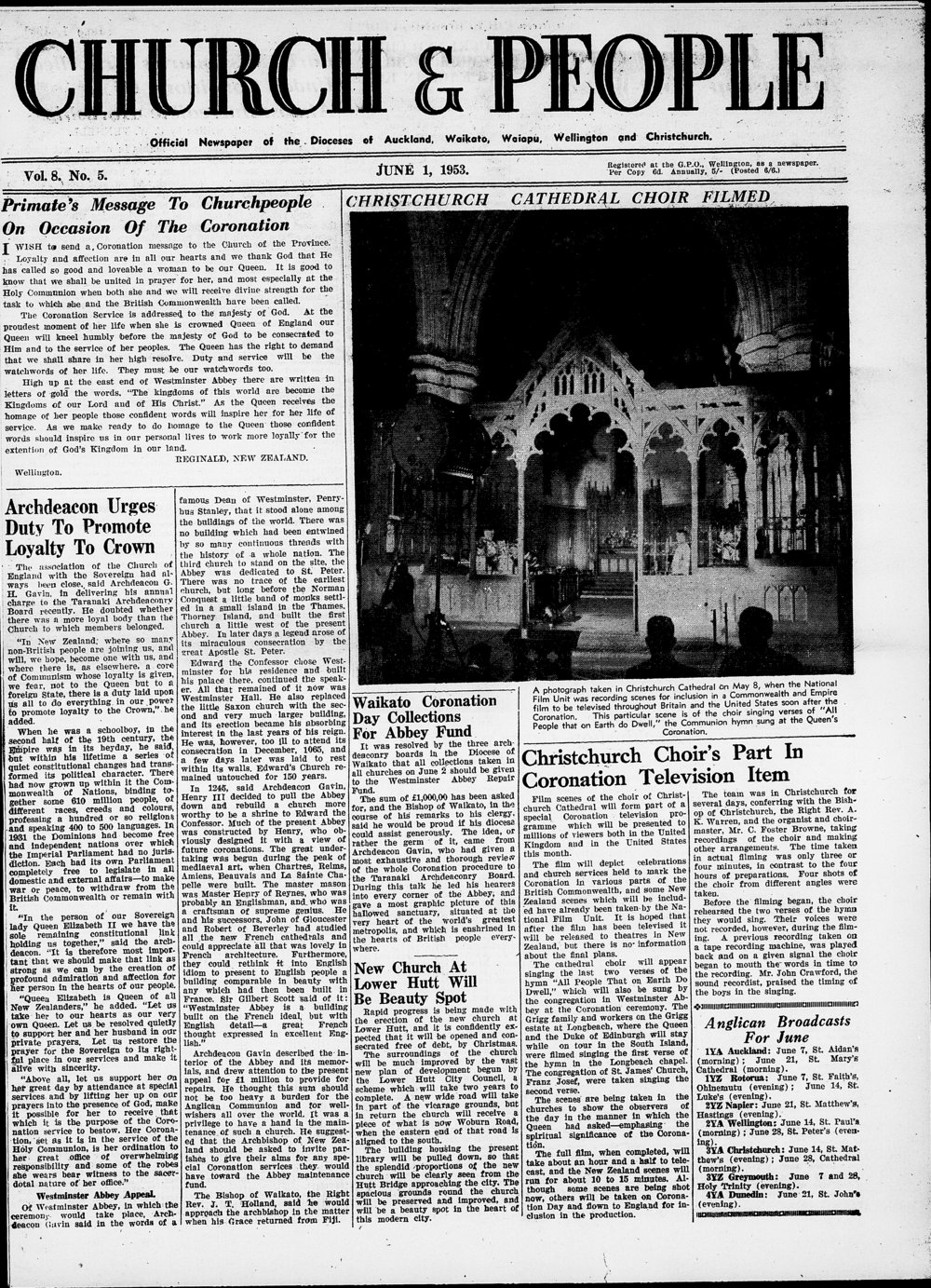 Church &amp; People: June 1953