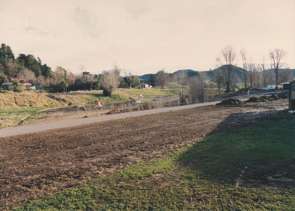 Te Aute College land, road, hills in background