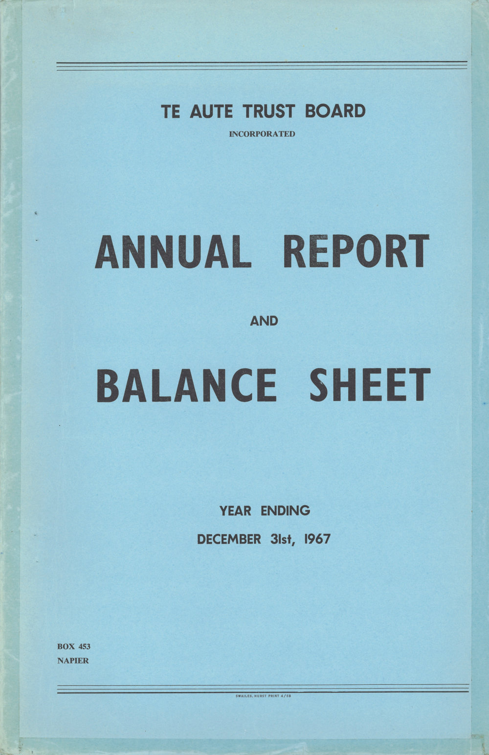 Te Aute Trust Board Annual Report 1967