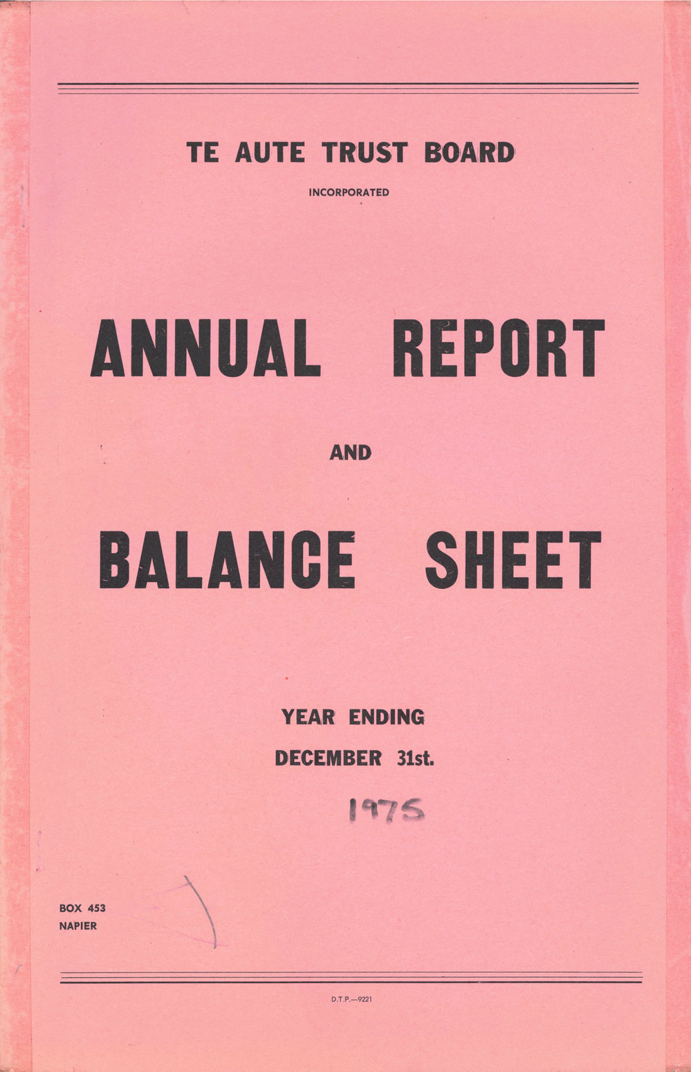 Te Aute Trust Board Annual Report 1975
