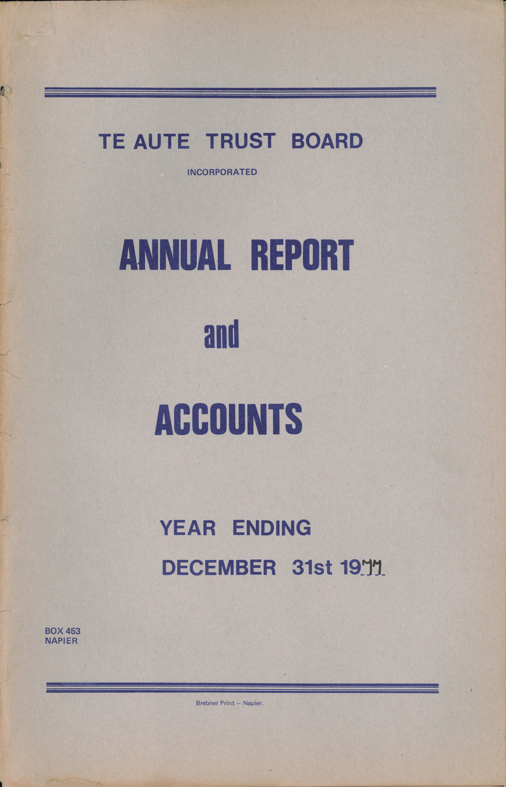 Te Aute Trust Board Annual Report 1977