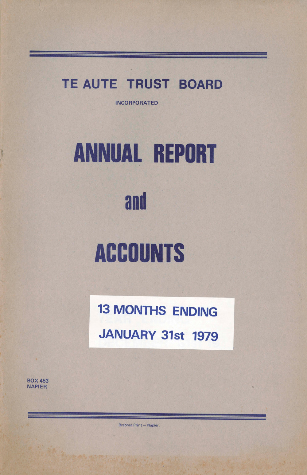 Te Aute Trust Board Annual Report 1979