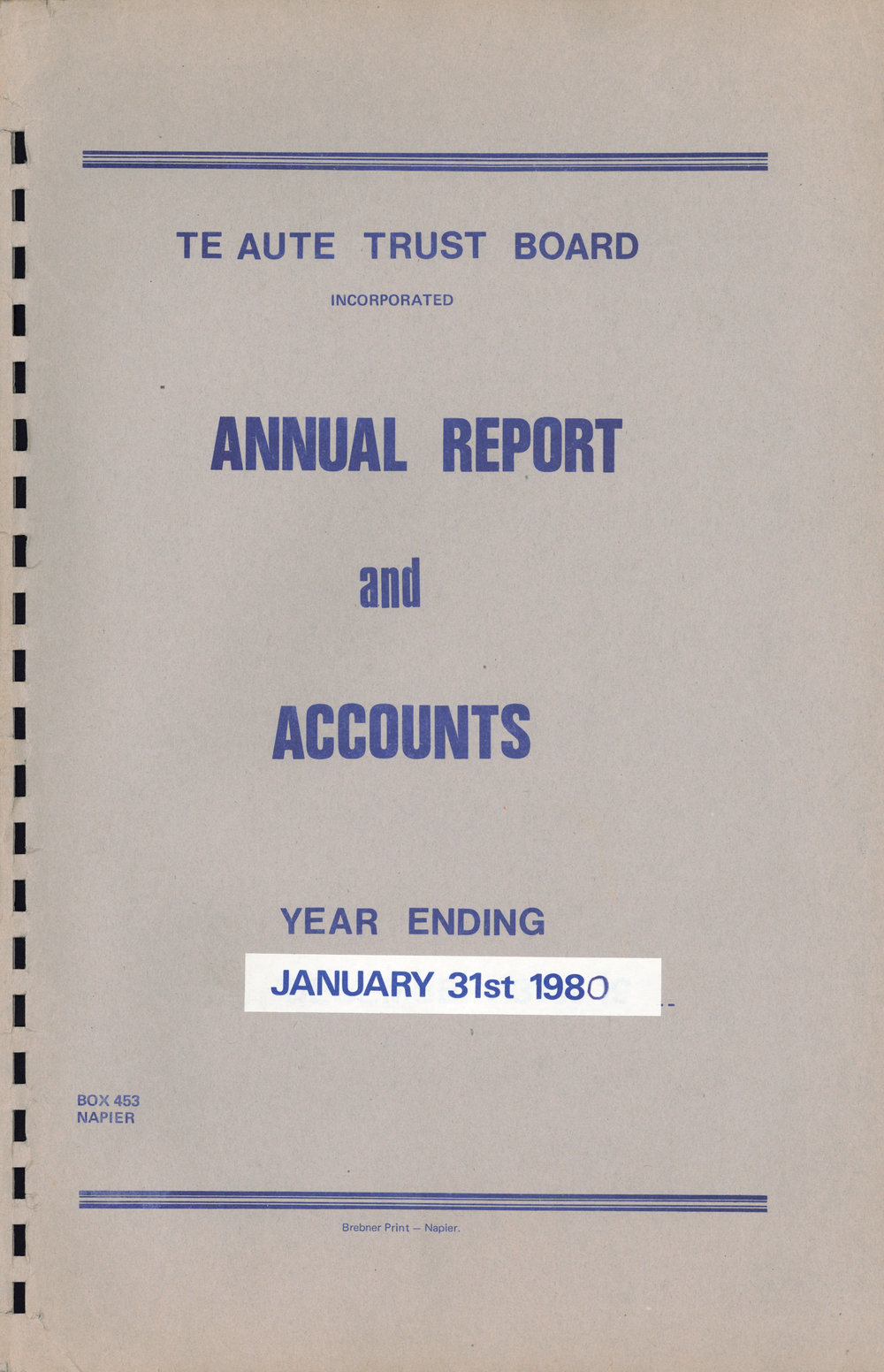 Te Aute Trust Board Annual Report 1980