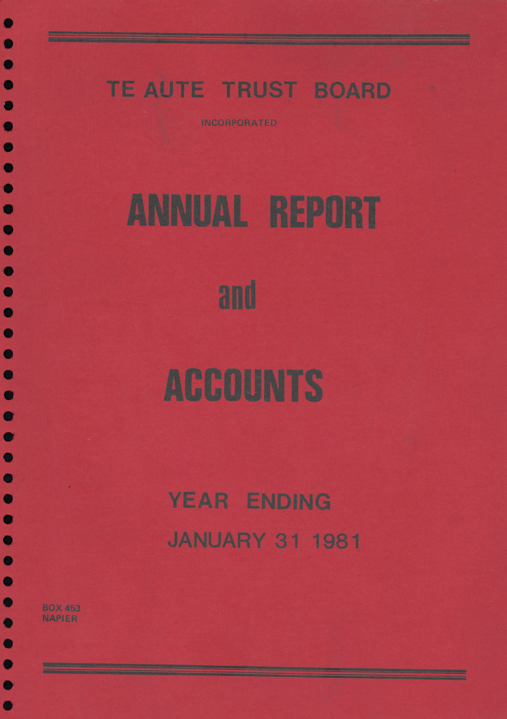 Te Aute Trust Board Annual Report 1981