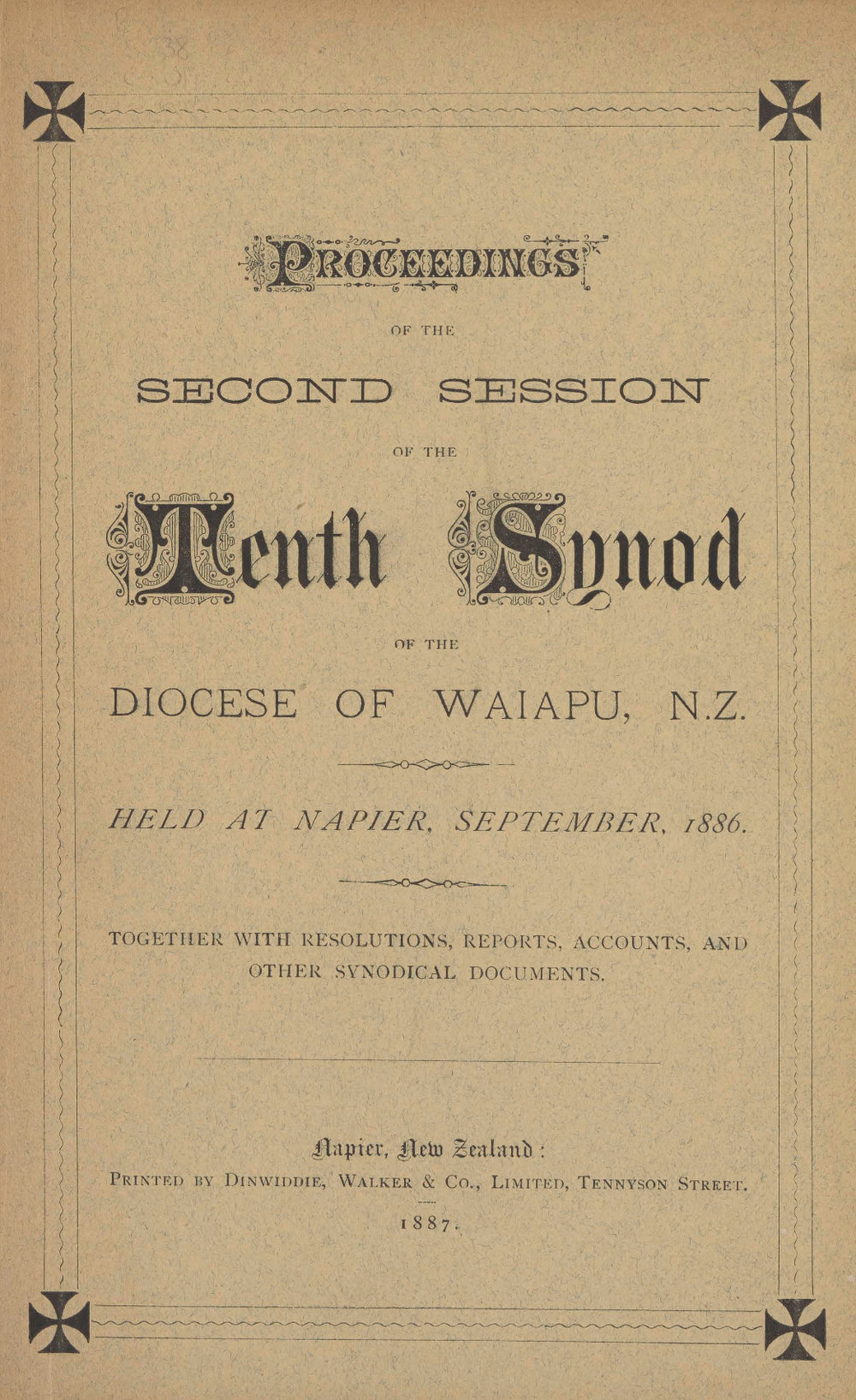 Diocese of Waiapu Synod Proceedings 1886