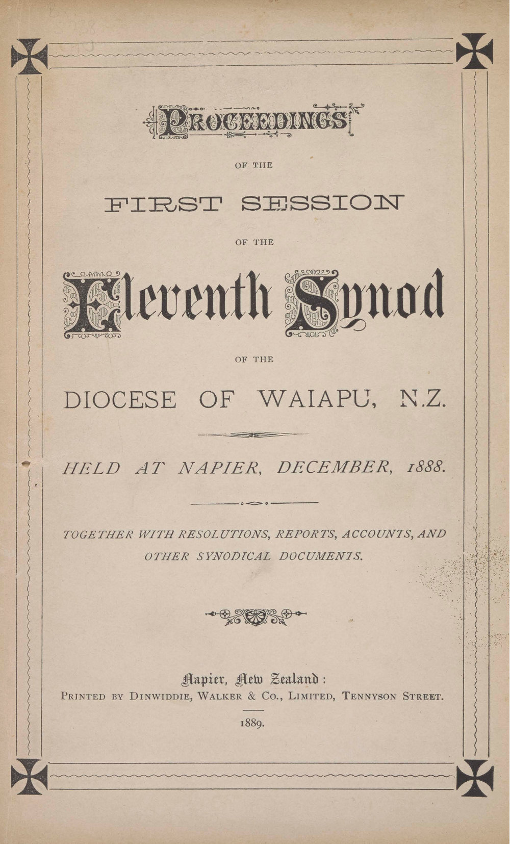 Diocese of Waiapu Synod Proceedings 1888