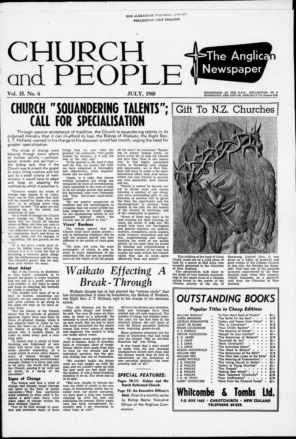 Church &amp; People: July 1960
