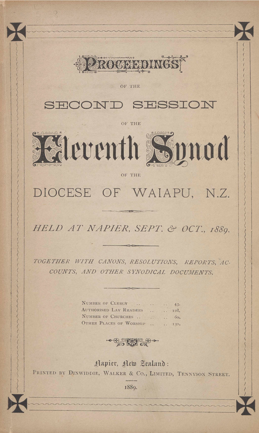 Diocese of Waiapu Synod Proceedings 1889