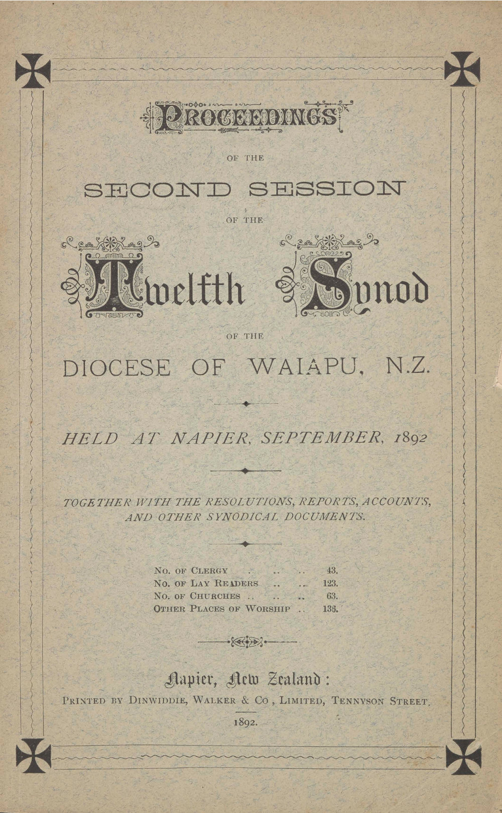 Diocese of Waiapu Synod Proceedings 1892