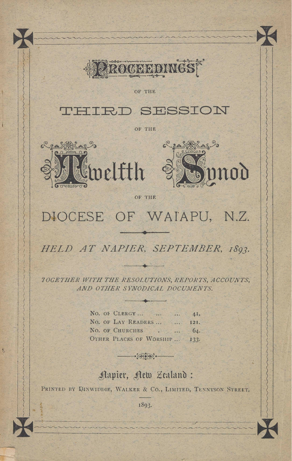 Diocese of Waiapu Synod Proceedings 1893