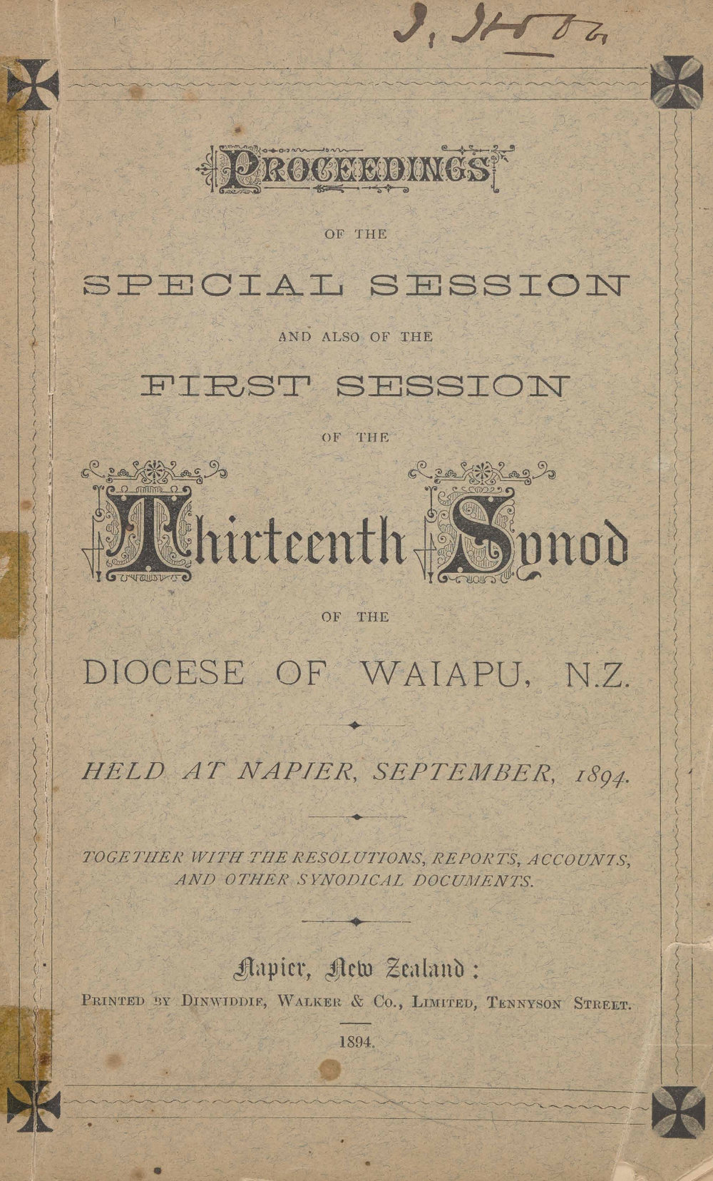 Diocese of Waiapu Synod Proceedings 1894a