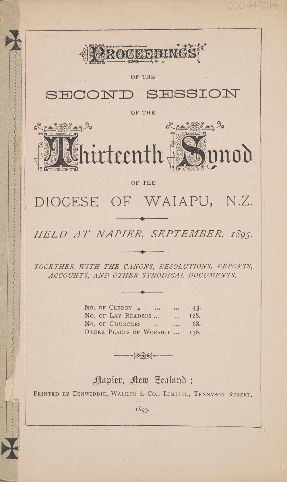 Diocese of Waiapu Synod Proceedings 1895