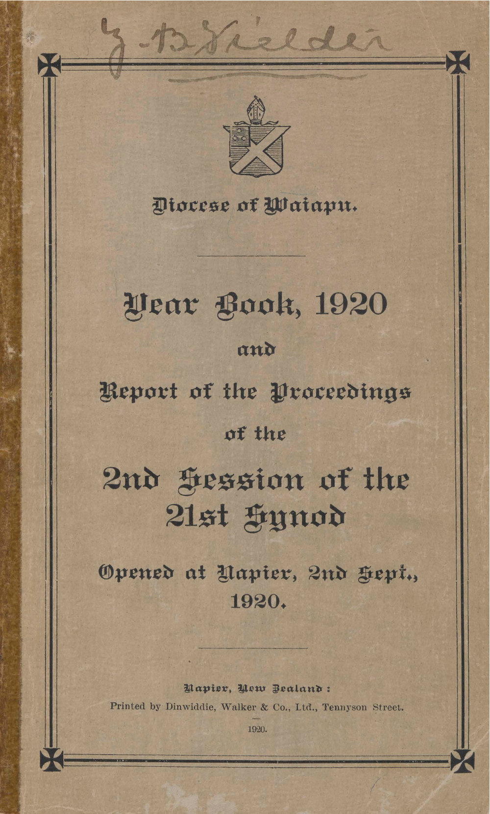 Diocese of Waiapu Synod Proceedings 1920