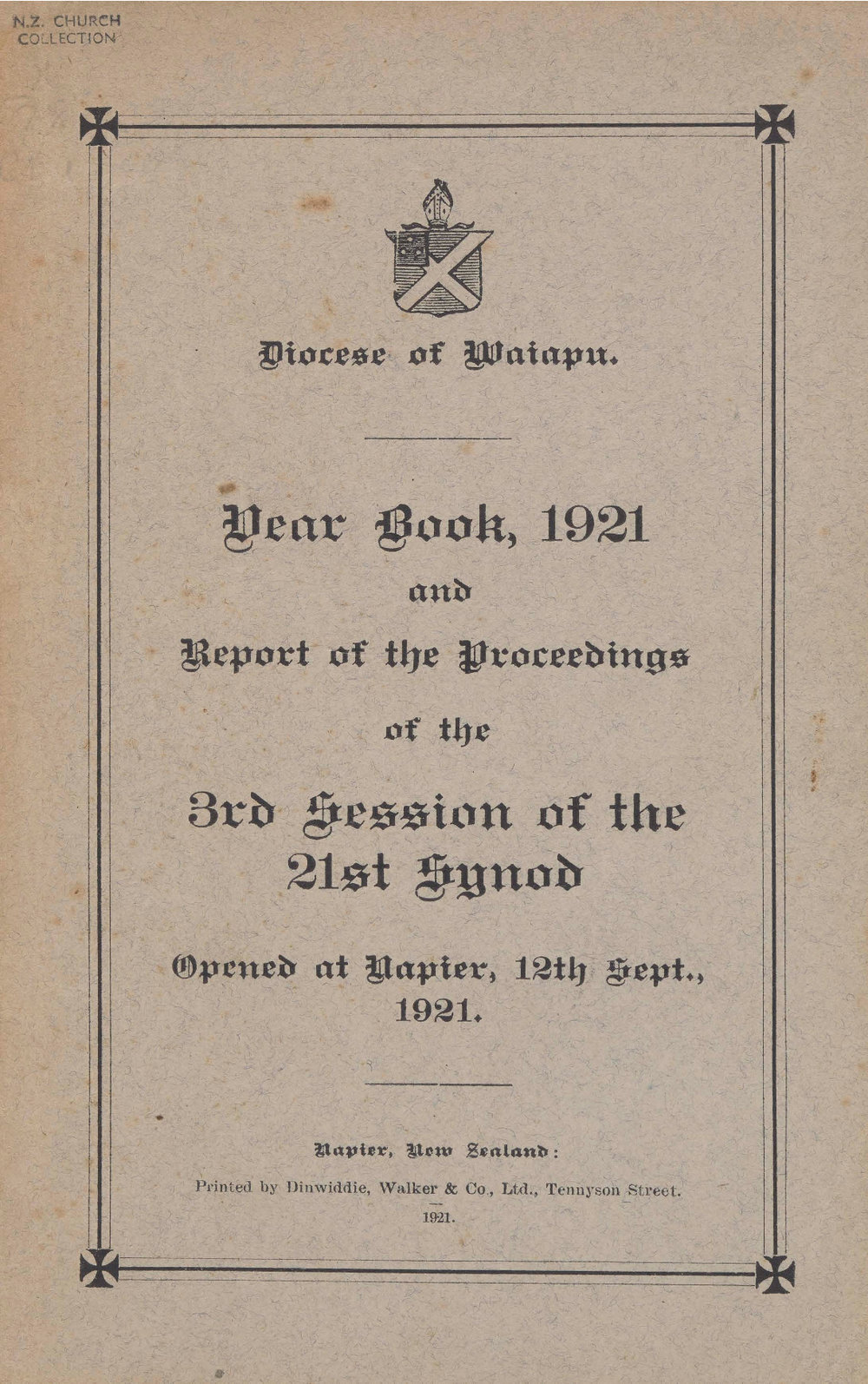 Diocese of Waiapu Synod Proceedings 1921